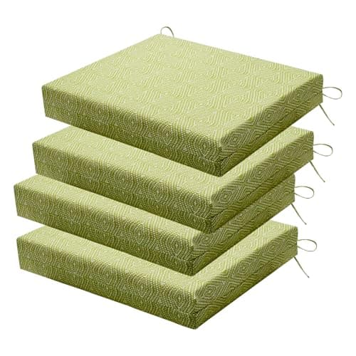 HOMELYSIAN Outdoor Chair Cushions Set of 4, 18.5 x 16 Inch Patio Chair Cushion for Outdoor Furniture, Water Resistant Outdoor Patio Chair Cushions with Non-Slip Ties(Digby Macaw)