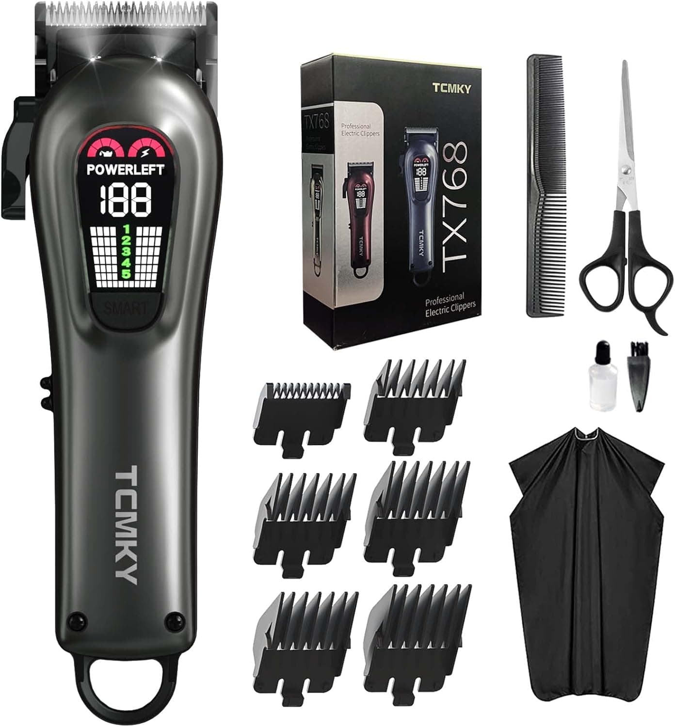 Hair Clippers for Men Professional Hair Trimmer for Men CordlessCorded Barber Clippers for Hair Cutting GroomingRechargeable Hair Trimmer Kit for HouseholdSilvery
