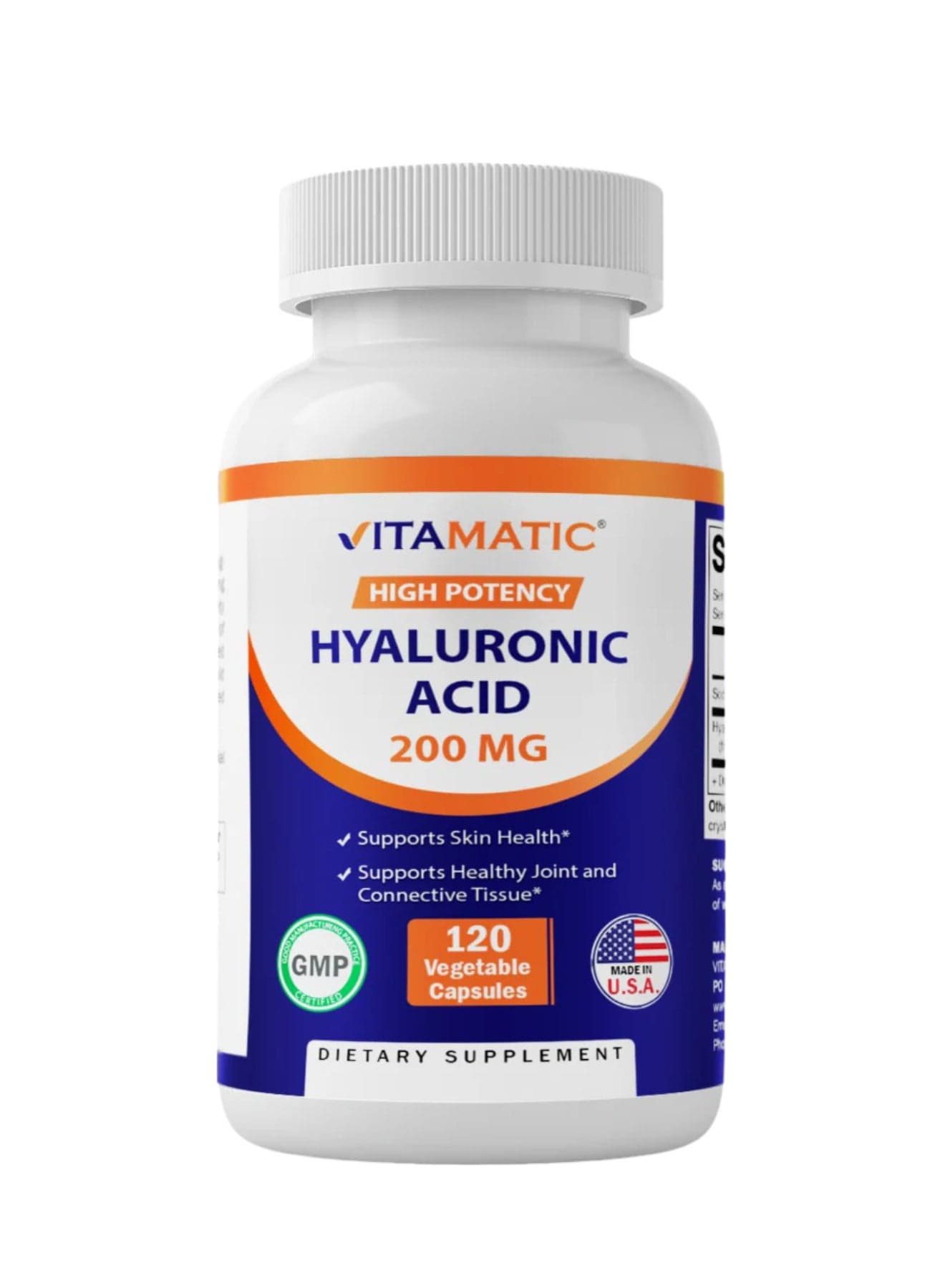 High Potency Hyaluronic Acid 200 mg 120 Vegetable Capsules