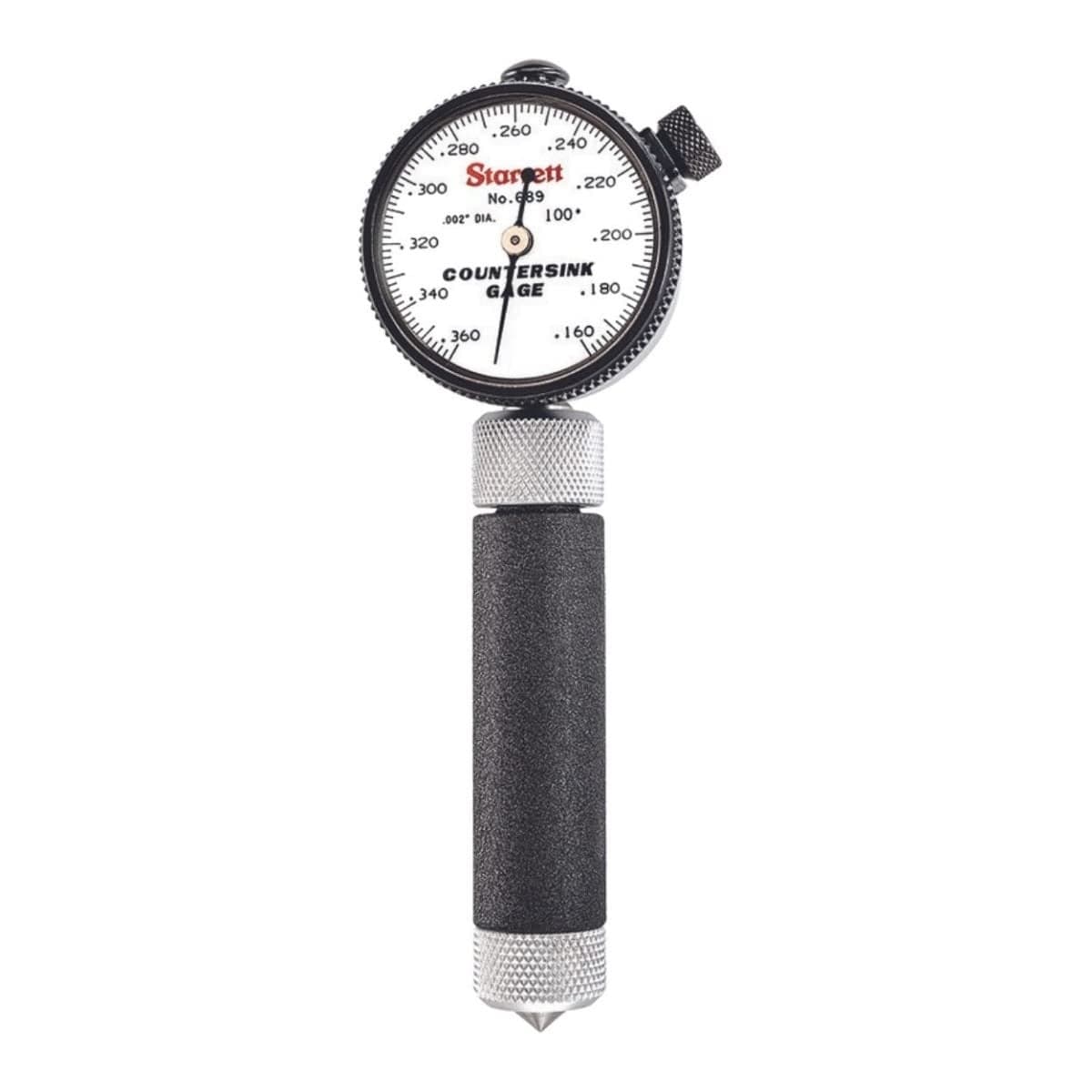 Starrett Inch Reading Dial Indicator Countersink Gage for 100 Degree Countersinks 160360 Range 002 Graduations 6892Z