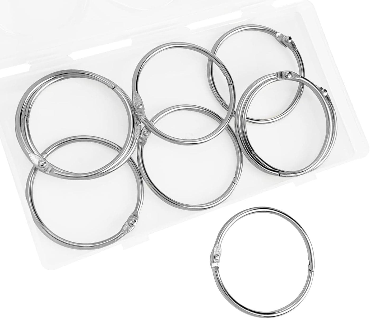 2 Inch 9 Pack Loose Leaf Binder Rings Keychain Key and Metal Book Nickel Plated Steel BinderRingsSilver for School Home or Office