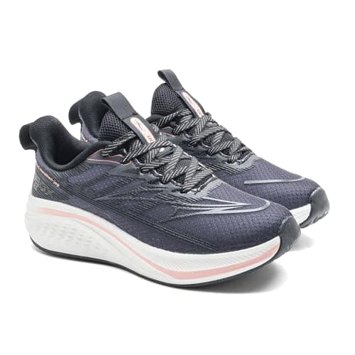 ASIAN Quantum W-105 Women’s & Girls Running Shoes | Lightweight, Breathable, Cushioned Training Shoes for Walking, Gym, Fitness & Everyday Comfort Black Grey