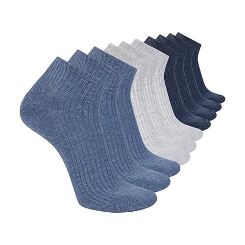Skechers Men's 10-Pack Half Terry Classic Quarter Crew Socks, Comfort-Fit & Cushioned Footbed
