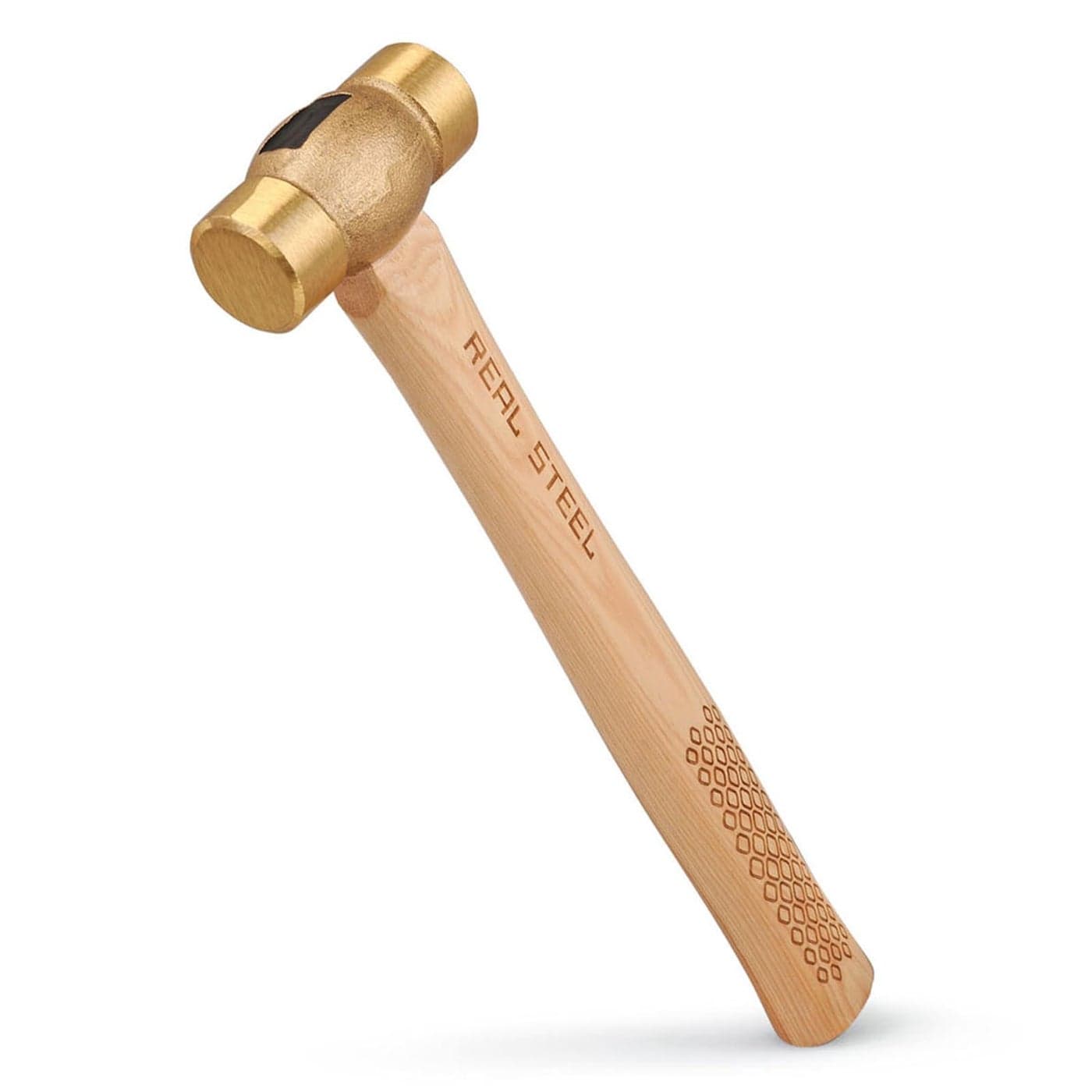 REAL STEEL Drop Forged Solid Brass NonSparking Hammer 20 Oz Hickory Wood Handle 0421