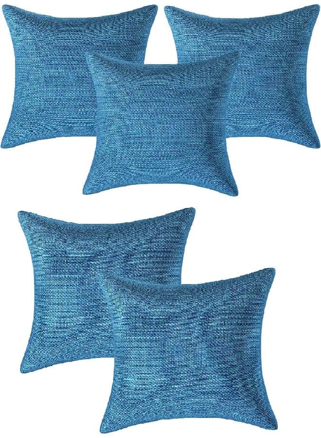 5-Piece Cushion Cover Set Blue 16x16inch