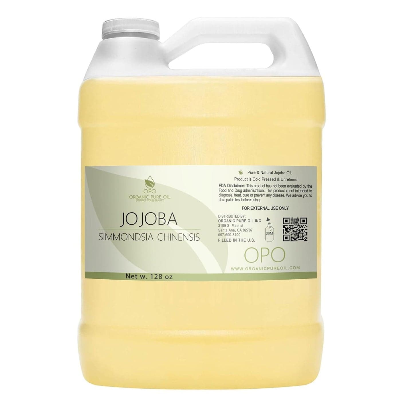 Golden Jojoba Oil Pure Cold Pressed NonGMO Bulk 128 oz 1 Gallon Hohoba Carrier Oil for DIY Formulations Essential Oils Cleansing Moisturizer for Face Hair Body by Organic Pure Oil