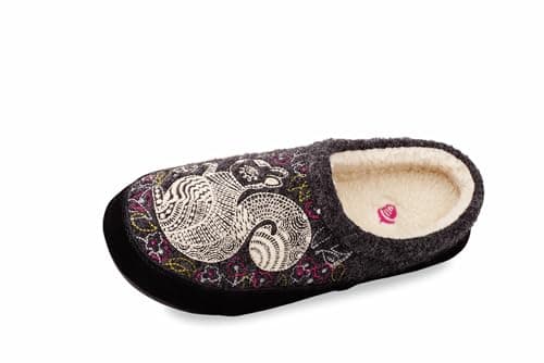 Acorn Womens Slipper with Berber Lining Suede Siding and Durable NonSlip IndoorOutdoor Sole Grey Squirrel 95105