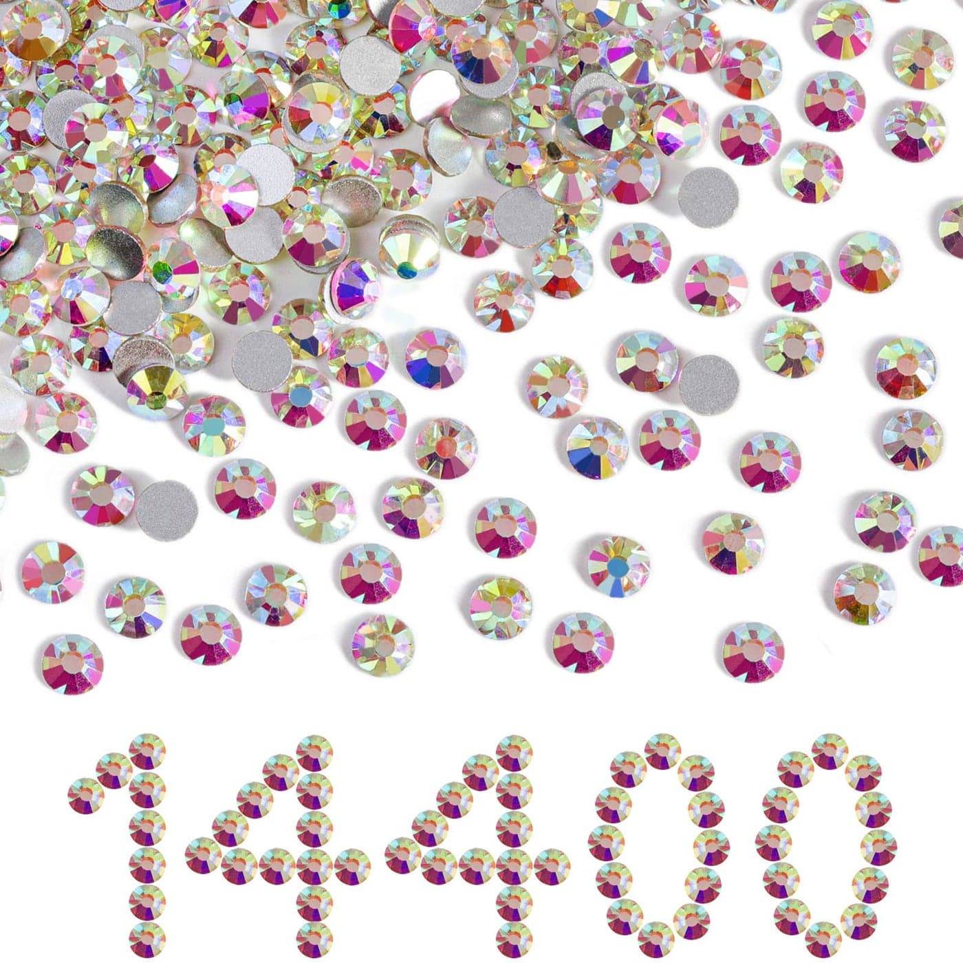 Beadsland Flatback Rhinestones Bulk14400pcs AB Crystal Rhinestones for Nails Crafts Clothes DIY Decoration Crystal AB SS16 3840mm