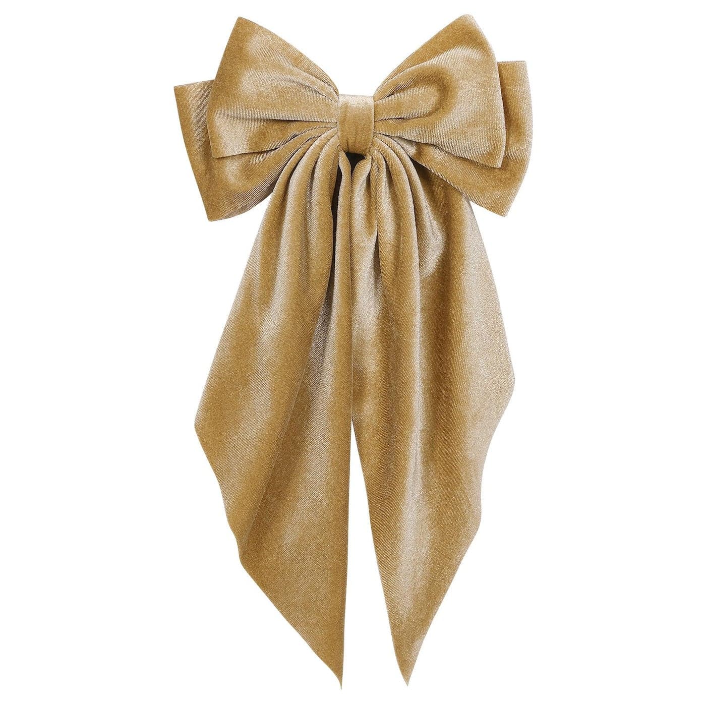 Khaki Velvet Large Hair Bow Long Tail Bowknot Hair Barrette Clip 826 Inch Women Girls Fall Winter Ponytail Holder Hair Accessories