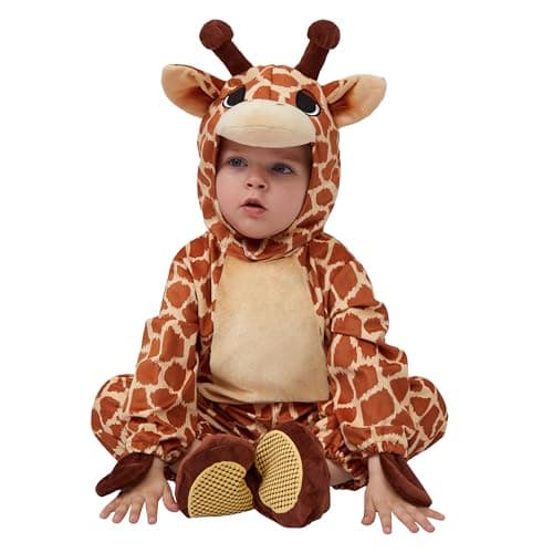 Spooktacular Creations Halloween Baby Giraffe Costume Infant Animal Costume with a 3DHood for Toddler Halloween Dress Up Animal Themed Party 1824 Months