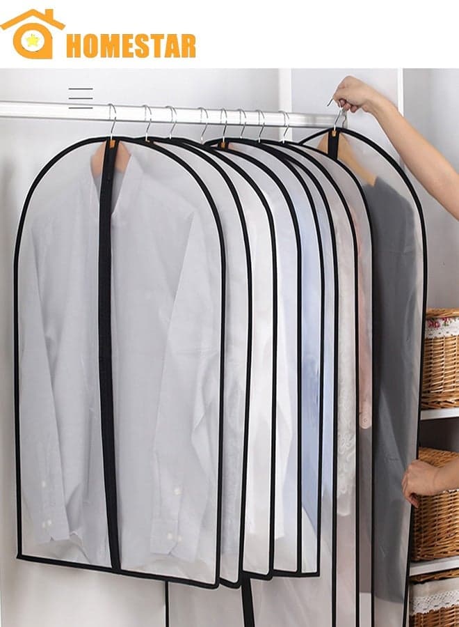 Pack of 5 Extra Long Dress Garment Bags, Clear Hanging Lightweight Breathable Dust Cover with Full Zipper for Storage Clothes and Travel