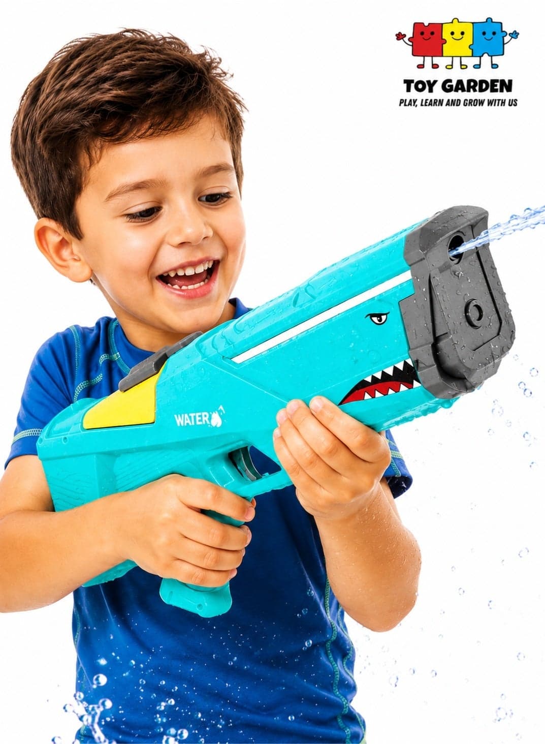 Powerful Shark Themed Automatic Electric Water Gun Battery Operated Outdoor Water Play Toy with 550ml Tank and 12m Range Fun Summer Game for Kids and Boys High Quality High Capacity Power Blaster Gift