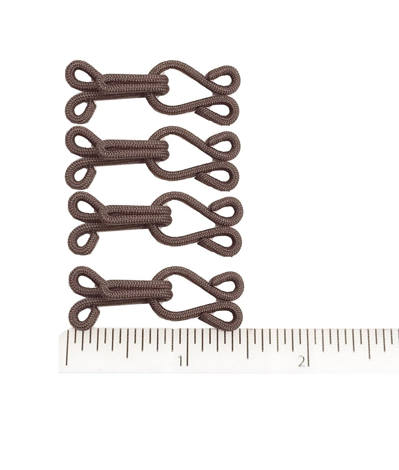 4 x Brown Large Covered Hooks & Eye Sewing Closure for Fur Coat Jacket Cape Stole Bracelet Jewelry Books Crafts and More