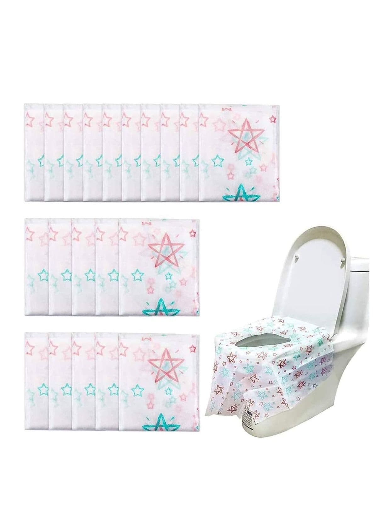 Disposable Paper Stronger Thicker Safe Antibacterial Waterproof Toilet Seat Covers Maternal mat Travel Essential Office Kids Potty Training or Public 20PCS