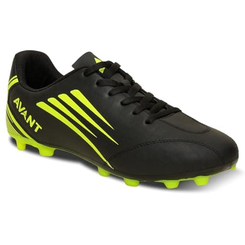 AVANT Men's Phantom Football Shoes - Cushioned Insoles, Anti Skid Shoes with Studds, Outdoor Lightweight Football Boots Ideal for Hard, Ground Surfaces (AVMSH198CL01UK10_UK10_Black/Lime)
