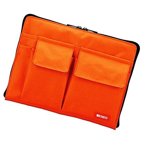 LIHIT LAB Laptop Sleeve With Storage Pockets (Bag-in-Bag), 7.1 x 9.8 Inches, Orange (A7553-4)