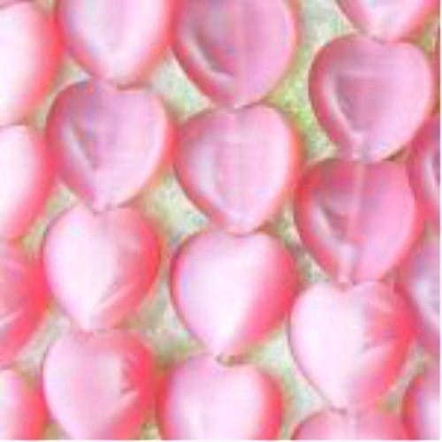6mm Heart Shaped Cat's Eye Bead Strands Grade "A" Fiber Optic, 65 Beads per Strand, 14 Colors to Choose from (Pink)