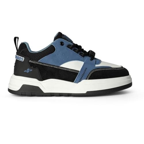 SOLETHREADS VICE Sneakers for Men | Stylish & Fashionable| Comfortable|Walking Shoes| Lightweight Flexible| Skid-Resistant| Everyday |Casual Shoes for Men|Black/Blue|UK 7