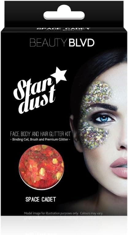 BEAUTYBLVD Stardust Cruelty Free Face Body and Hair Glitter Kit Space Cadet