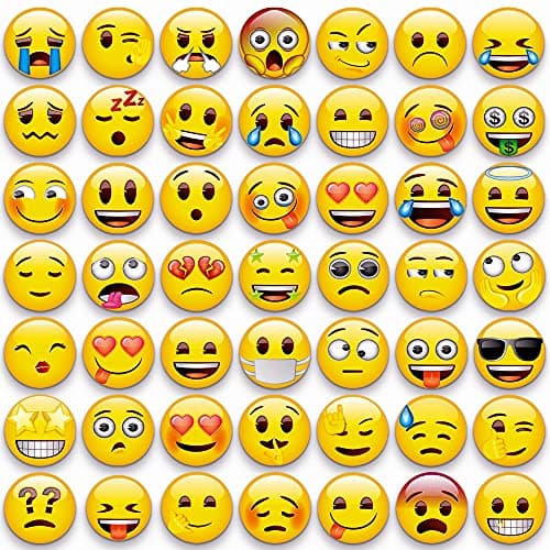 MORCART 54Pcs Emoji Refrigerator Magnets Fridge Magnets for Locker Whiteboard Decorative Magnets - Cute Funny Magnets for School Home Kitchen Office Gift for Teacher Family and Friend