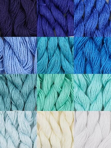 KCS 328 Yards300 Meters Mercerized Pearl Cotton Crochet Needlepoint ThreadSize 5 12 skeinsMixed Color 03