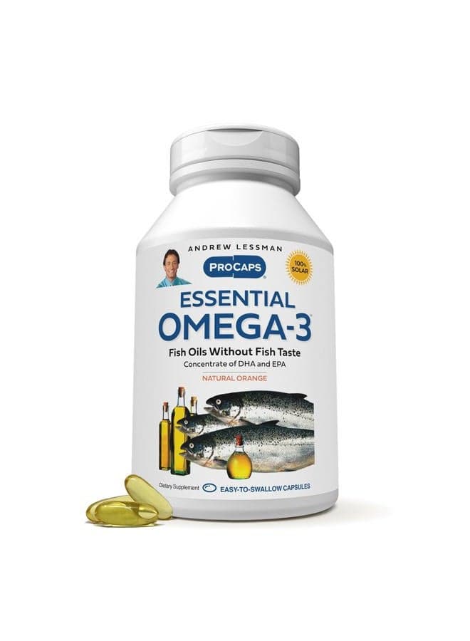 Andrew Lessman Essential Omega-3 Orange - 180 Softgels - Ultra-Pure, High Potency Omega-3 Oils. High DHA, No Stomach Upset, No Contaminants, No Mercury. Small Easy to Swallow Softgels
