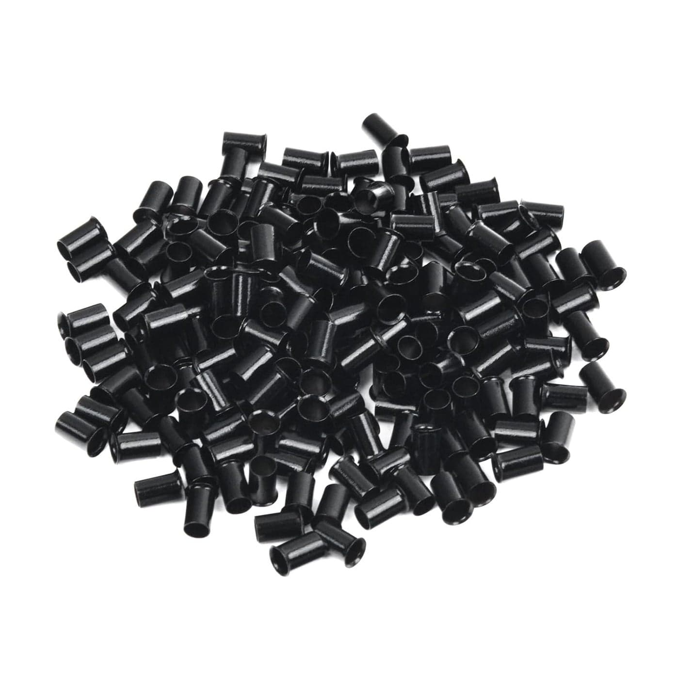 Vlasy Micro Rings Links Beads,3.4mm Microlink Beads Non-Silicone Copper Tubes Microbead for Hair Feathers,I-Tip Hair Extensions (200Pcs, Black)