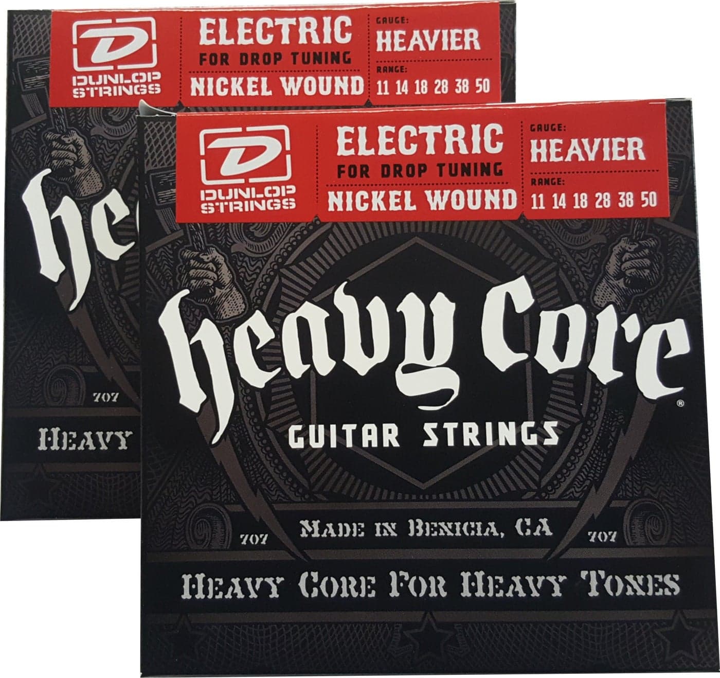 Dunlop Heavy Core Heavier Electric Guitar Strings 11-50 - 2 Pack