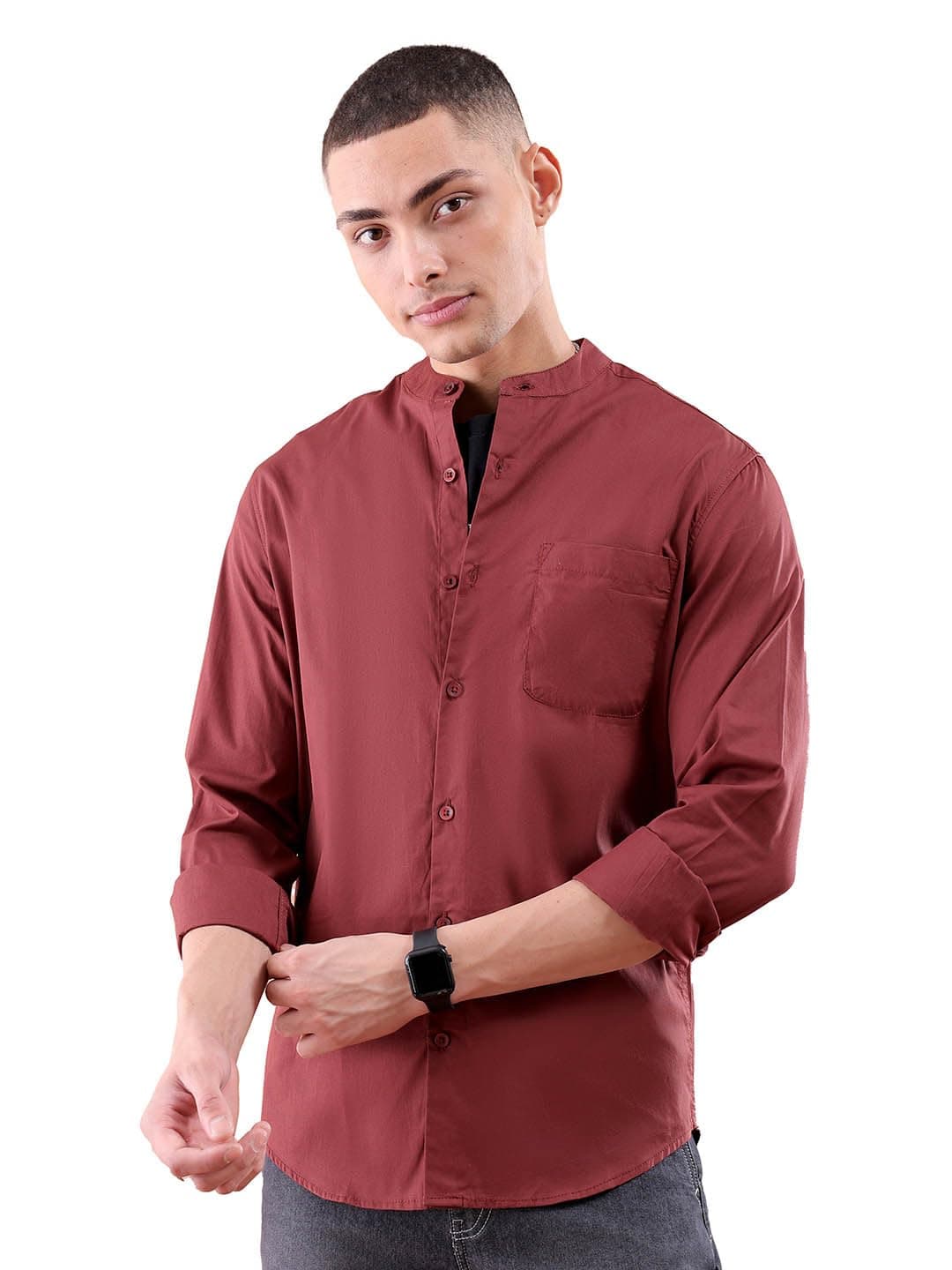 The Indian Garage Co Men Cotton Regular Fit Shirt (0522-SHPO251-04_Brown M)