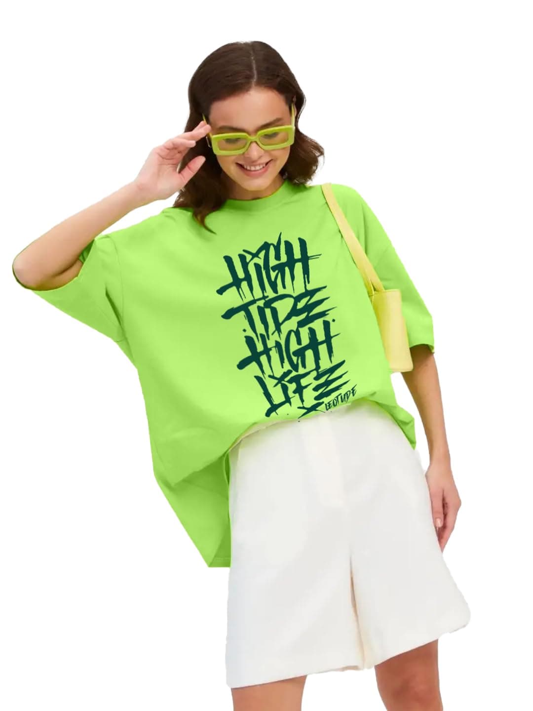 LEOTUDE Women Cotton Blend Oversized Round Neck Half Sleeve T-Shirts (SP-7VRUVTXIYVLK5HCZ_Multicolor7_S)