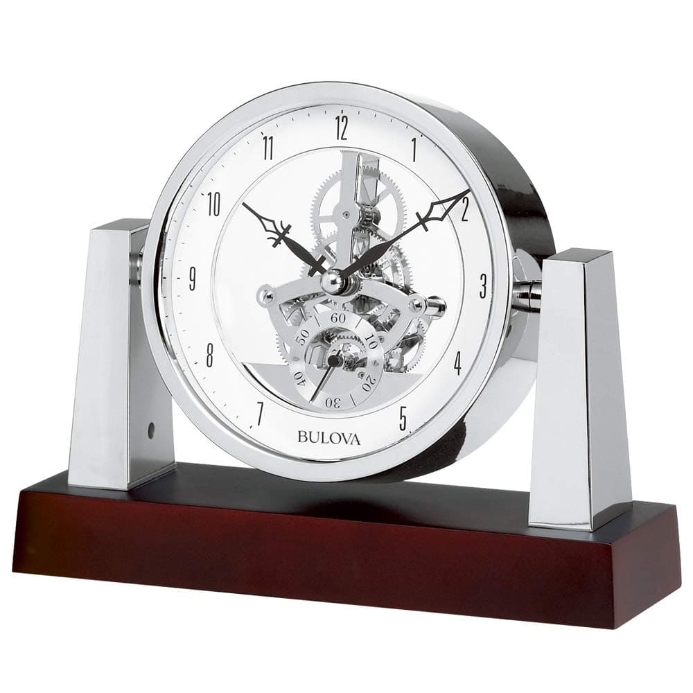 Bulova B7520 Largo Clock Dark Mahogany Finish