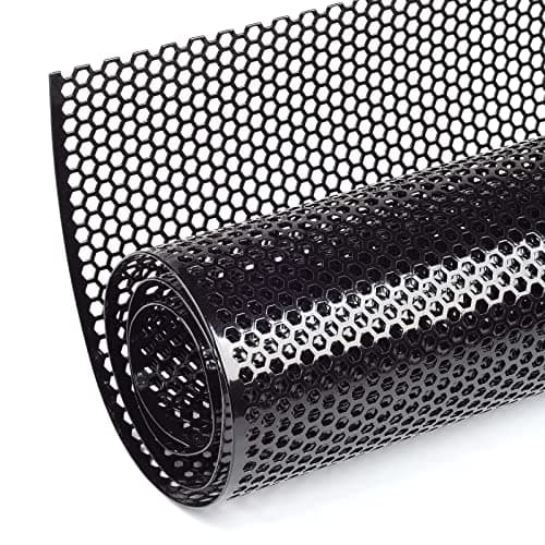 AggAuto Universal 40"x13" Car Grill Mesh - Aluminum Alloy Automotive Grille Insert Bumper Honeycomb Hole 6mm Spacing 2mm, One of the Most Multifunctional Shape Grids 100x33cm Black