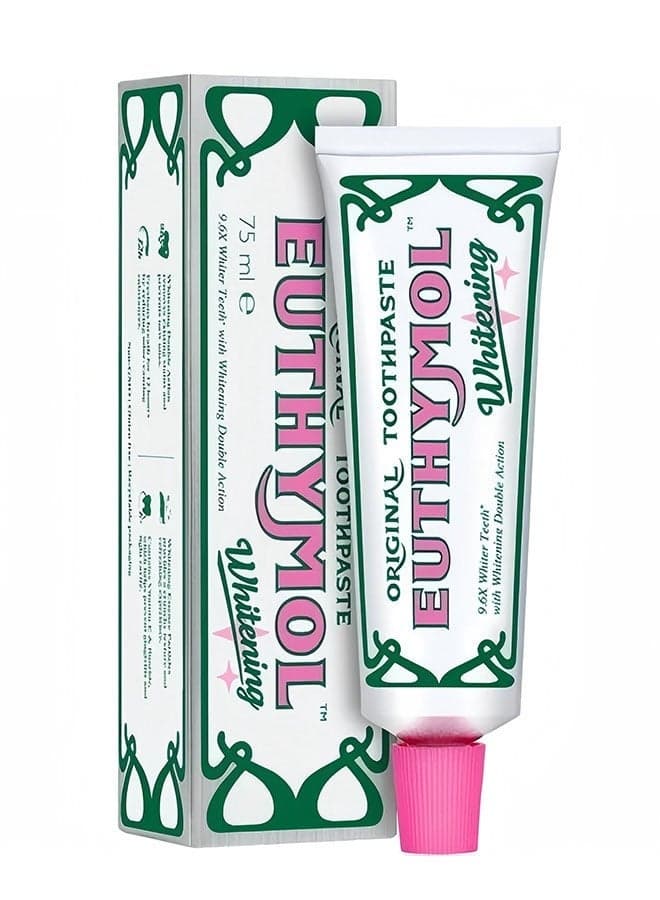 Original Toothpaste 75ml, 9.6X Whiter Teeth with Whitening Double Action, Stain Removal and Long Lasting Freshness for Sensitive Gum and Teeth, Breath Fresh and Cavity Prevention, Whitening Toothpaste