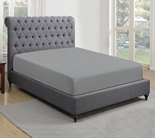 Sapphire collection 200 Thread Count 100 Egyptian Cotton Fitted Sheet Super King Grey