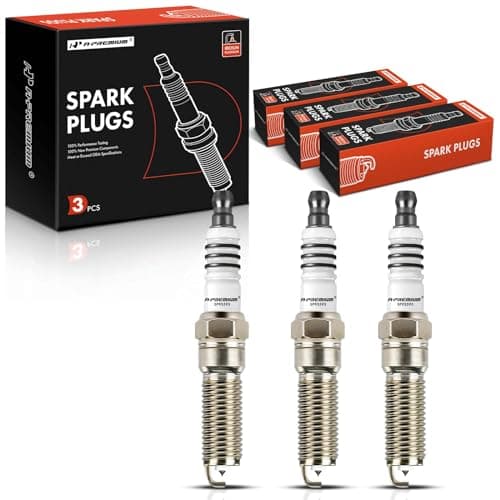 A-Premium Iridium Platinum Spark Plugs Compatible with Ford Focus 2015-2018, Fiesta 2014-2017, EcoSport 2018-2020, L3 1.0L, Pack of 3
