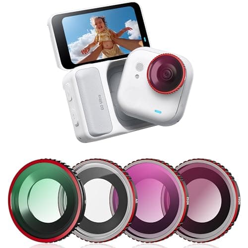 ND CPL Filters Set for Insta360 Go Ultra Accessories ND32 ND64 CPL UV Variable Replacement for Insta 360 Lens Filters Kit Optical Glass HD Oil Resistant 4 Pack