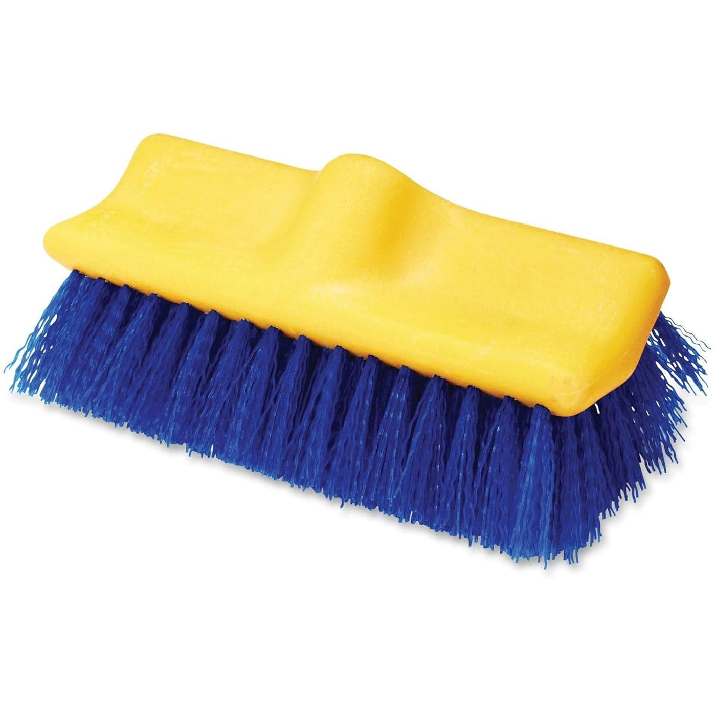Rubbermaid Commercial Products SyntheticFill Wash Brush Head for Broom 10Inch Blue IndoorOutdoor Scrub Brush for Cleaning BathroomBathtubShowerGaragePatioTile Floors