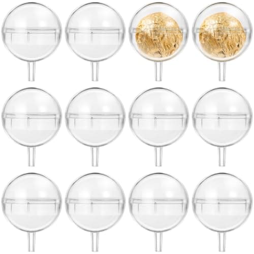 DOITOOL Clear Acrylic Chocolate Holder Ball 100Pcs Plastic Round Candy Holders for Bouquet Packaging Valentine S Day Party Favor Supports 1.96X1.57X1.57 Inch Chocolate Ball Display