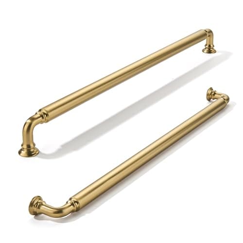 khtumeware 2Pack Champagne Bronze HeavyDuty Solid Cabinet Pulls 12 Inch305mm Hole Center Satin Brass Drawer Pulls Cabinet Hardware Suitable for Kitchen Cabinets Bathrooms and Dressers