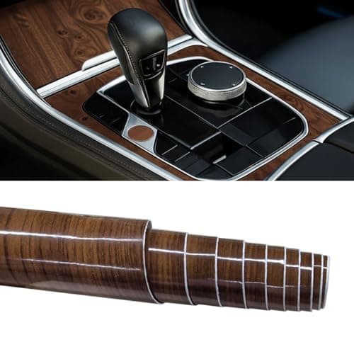 DEAELF High Glossy Wood Grain Car Wrap Sticker Decal 15823937 Waterproof Stretchable Auto Panel Protection Wrap Roll No Bubble SelfAdhesive Vehicle Interior DIY Decoration Film 9455