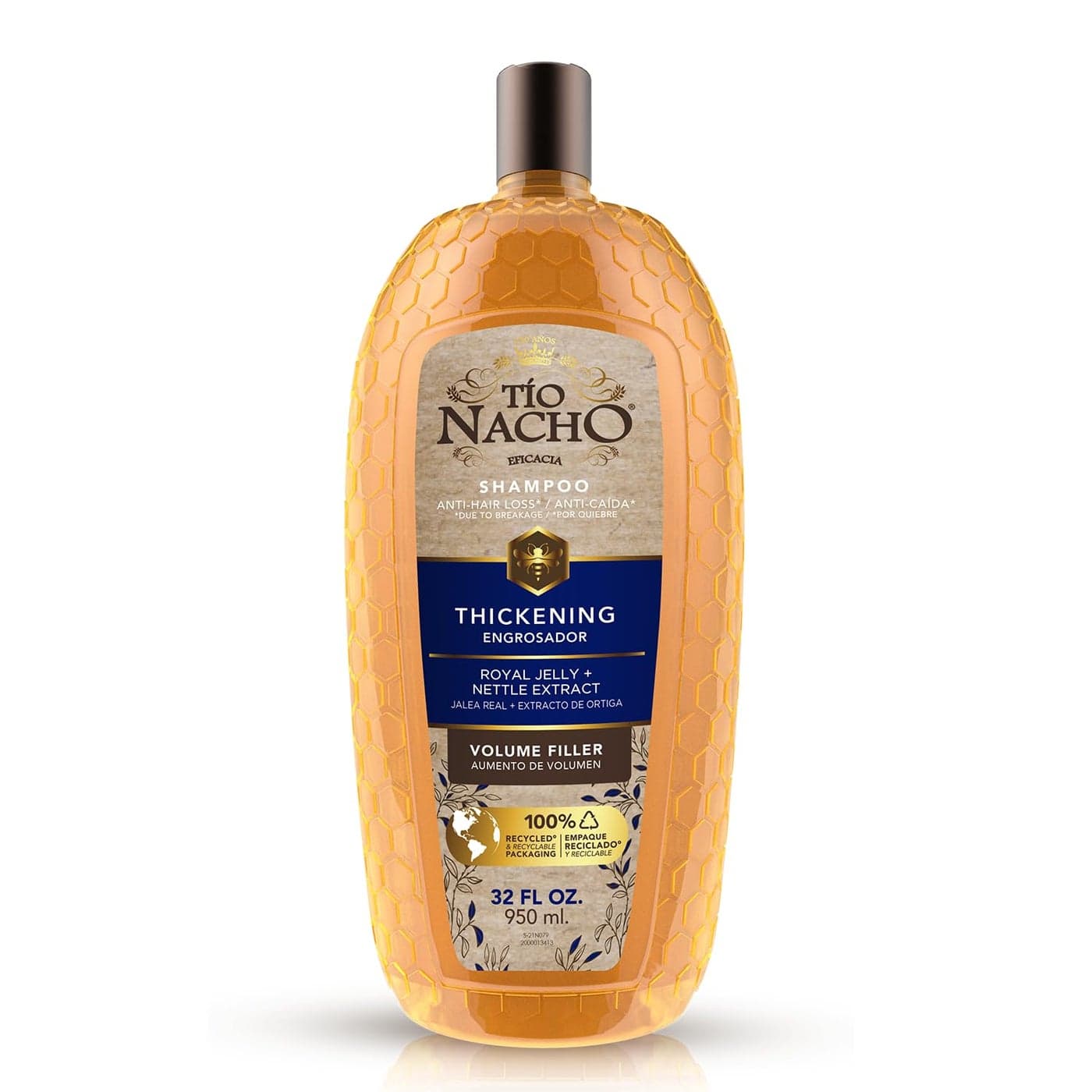 Tio Nacho Thickening Shampoo Volumizing Anti Hair Loss Anti Breakage with Royal Jelly Nettle Ginseng Paraben Cruelty Free 32 Fl Oz