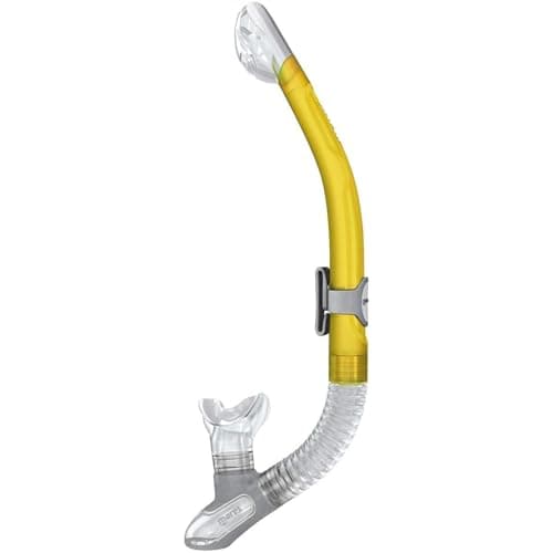 Mares Unisex Adults Ergo Dry Snorkel - Durable Lightweight Scuba Diving & Snorkeling Gear with Dry Top & Ergonomic Mouthpiece, Royal Yellow