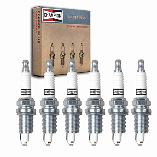 6 pc Champion Copper Plus Spark Plugs compatible with Jeep Cherokee 4.0L L6 1999-2001