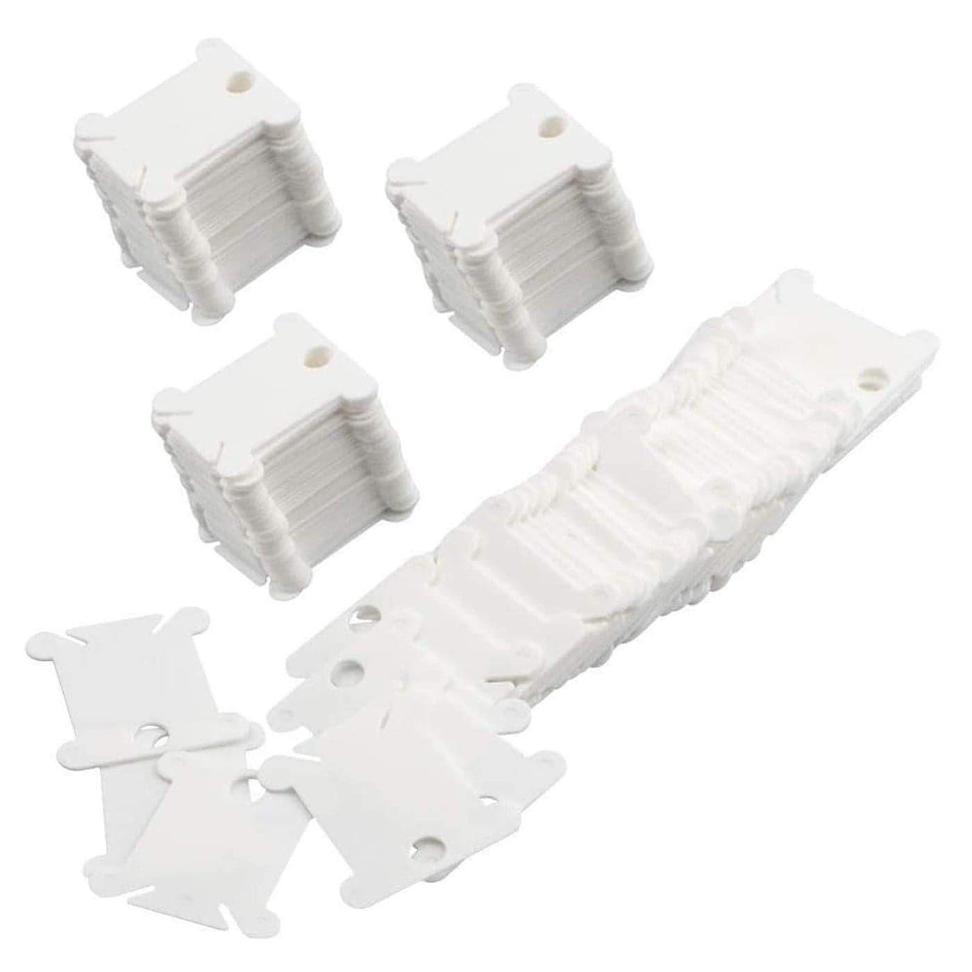 Embroidery Floss Bobbins 128 Pcs Embroidery Floss Organizer Plastic Embroidery Thread Cards for Cross Stitch Thread Holder Sewing StorageWhite
