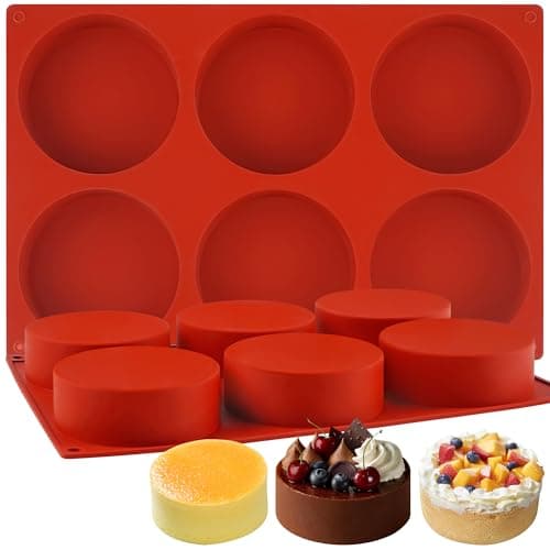 Wilewir 4Inch Round Silicone Mold for Baking 2Pcs Silicone Muffin Top Pans for Baking Muffin Top Whoopie Pie Sandwiches Hamburger 2Pcs14Inch Deep