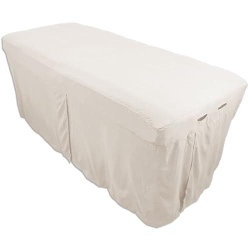 Microfiber Massage Table Skirt by Body Linen Massage Table Bed Skirt to Fit Standard Size Massage Tables Lightweight Super Soft and StainResisting Color Natural