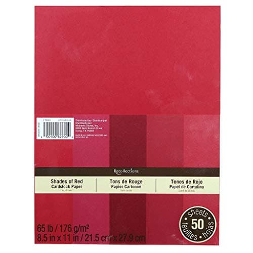 Recollections Cardstock Red 5 Shades 50 Sheets 85x11