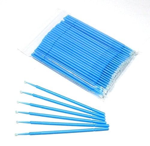NSI 100 2mm Medium Touch Up Micro Brush Applicator for Detail Painting, Cleaning, Gluing - Auto, Marine, Crafts, Model Making, Cosmetics - Blue