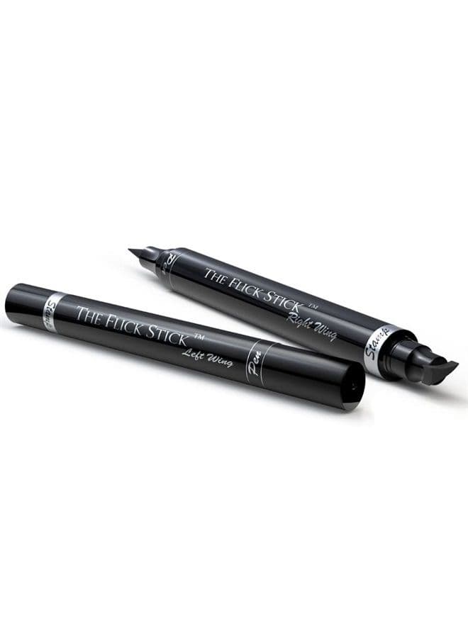 Winged Eyeliner Stamp by Lovoir, Waterproof Make Up, Smudgeproof, Long Lasting Liquid Eye liner Pen, Vamp Style Wing, 2 Wingliner Pens (12mm Vintage, Midnight Black)