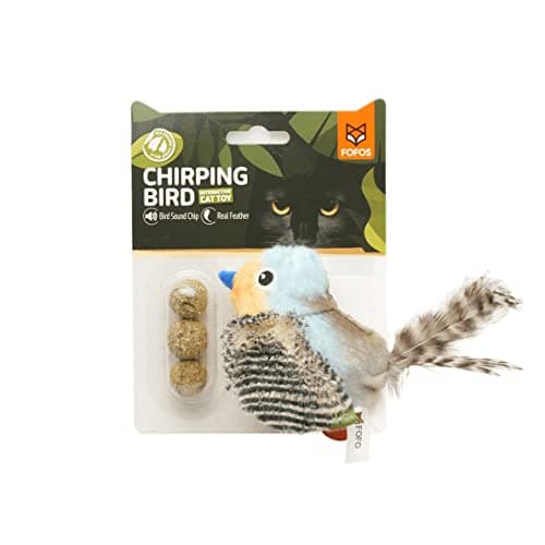 BarkButler X Fofos Blue Bird Cat Toy - Cat Toys Interactive, Flappy Bird Cat Toy with Catnip - Blue